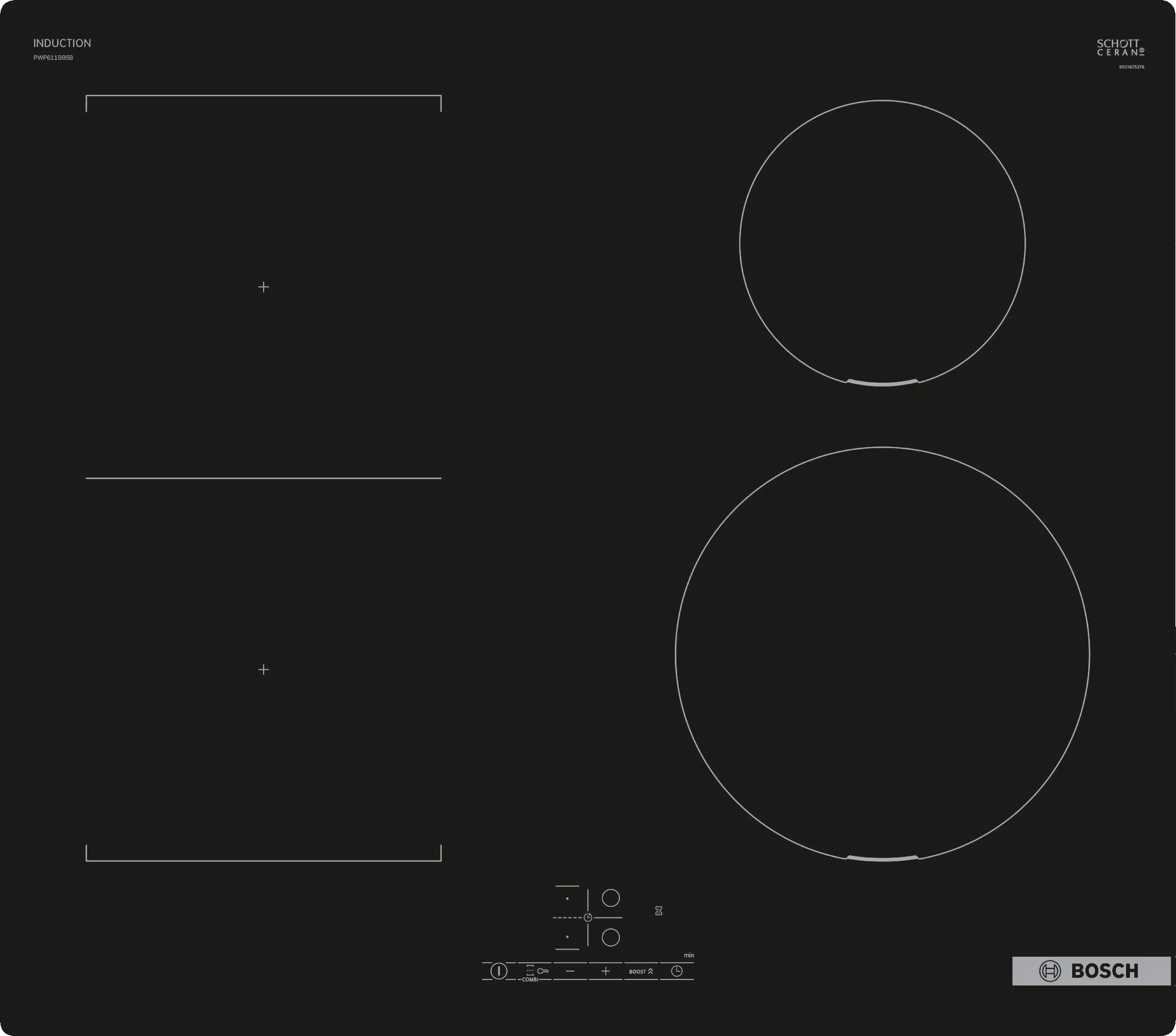 Series 4 Induction hob 60 cm surface mount without frame