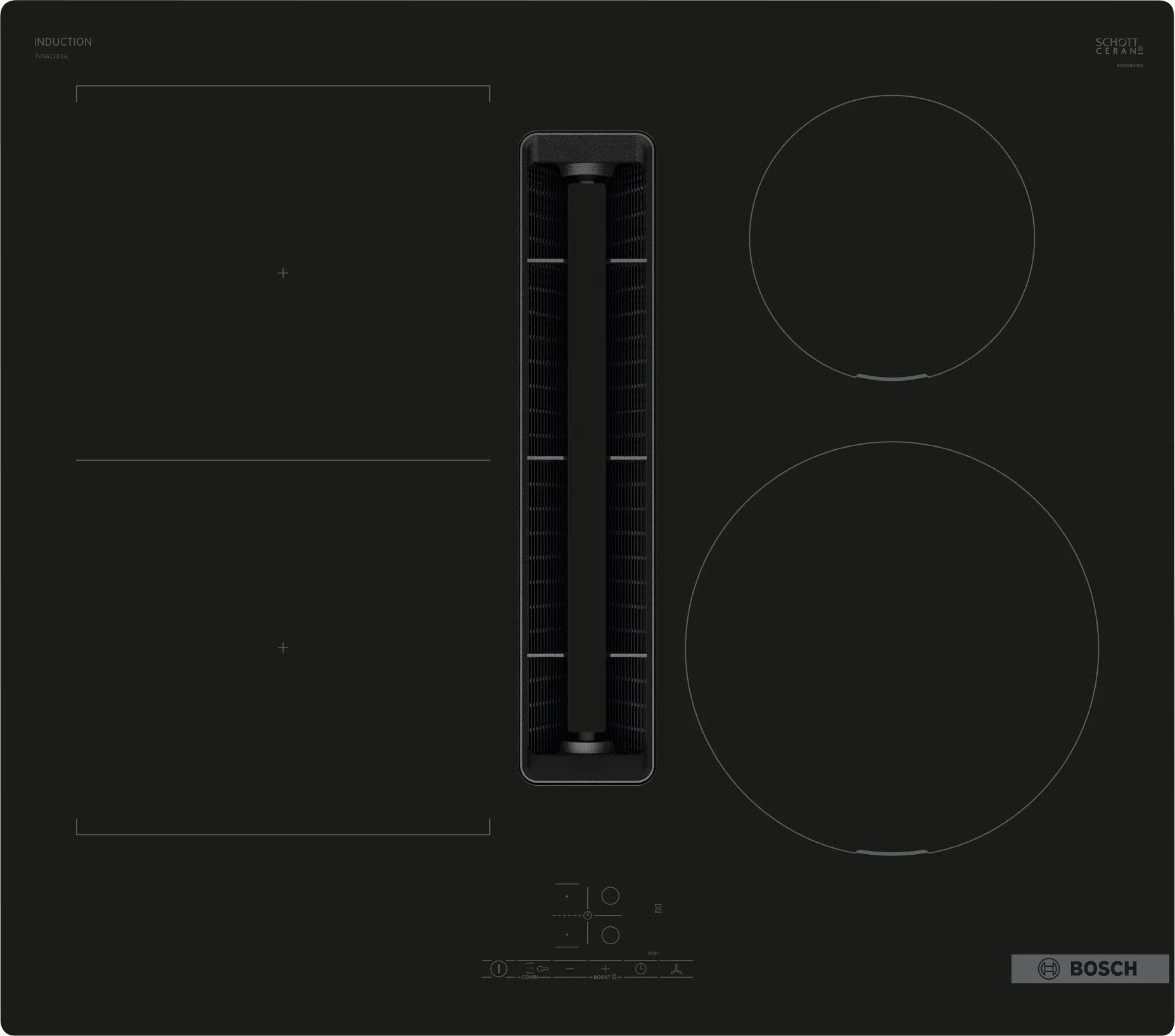 Series 4 Induction hob with integrated ventilation system 60 cm surface mount without frame